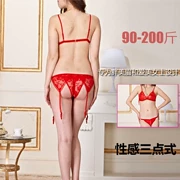 Garter kích thước lớn với áo ba lỗ gợi cảm ba mảnh mở quần T quần ren thắt lưng garter