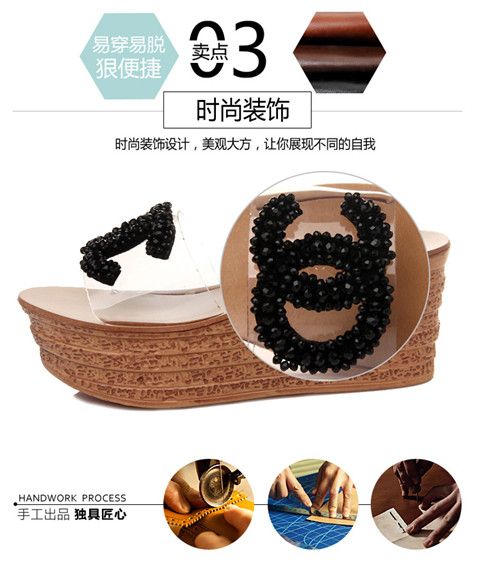 Mùa hè 2018 phiên bản Hàn Quốc của dép quai dày muffin nữ mùa hè thời trang sandal cao gót một từ được kéo để đi dép nêm và dép - Dép dép nữ thời trang cao cấp