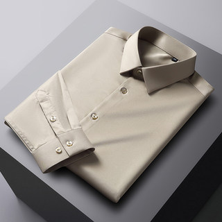 Silky seamless shirt, business formal wear, high-end feel