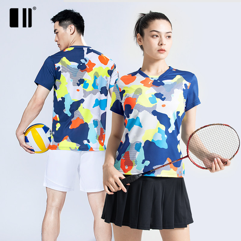 New single and double number badminton suit short-sleeved suit men's quick-drying air table tennis tennis suit suit women's spring and summer
