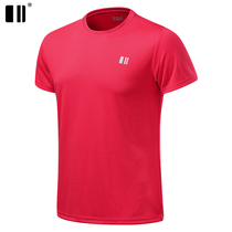 (Fresh and quick-drying type)single and double badminton clothes mens top T-shirt badminton clothes short-sleeved cultural shirt