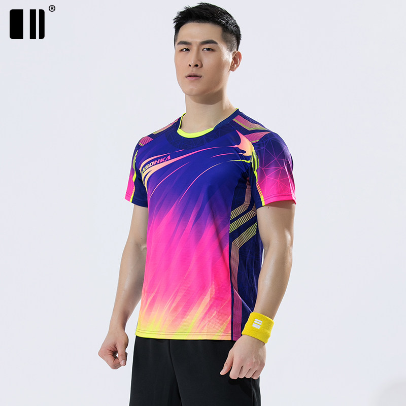 (Breathable type) Single Double Number Badminton Suit Men's Table Tennis Uniform Speed Dry Short Sleeve Blouses 2020 Summer New
