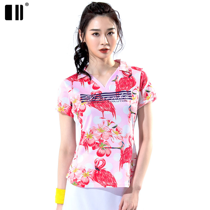 (Breathable type) single double number female short sleeve running sports T-shirt tennis uniform half sleeve summer casual sportswear