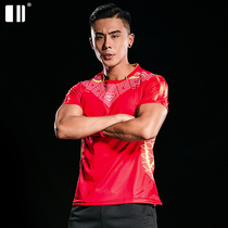 (Quick-dry) Single and double number quick-drying sports T-shirt mens summer badminton jacket short sleeve tennis running jersey