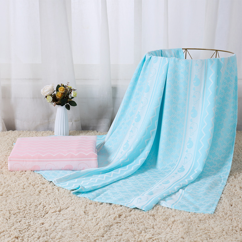Blanket Baby bamboo fiber towel quilt Double single children's summer air conditioning quilt Thin nap ice silk blanket