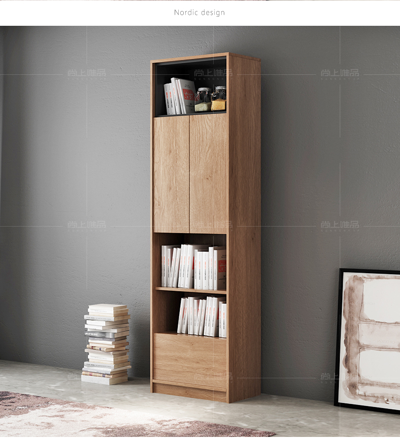 lưu trữ nordic tủ sách sàn tủ den đa chức năng kết hợp tự do tủ khóa căn hộ nhỏ tủ trang trí phòng khách - Buồng tủ quần áo gỗ sồi