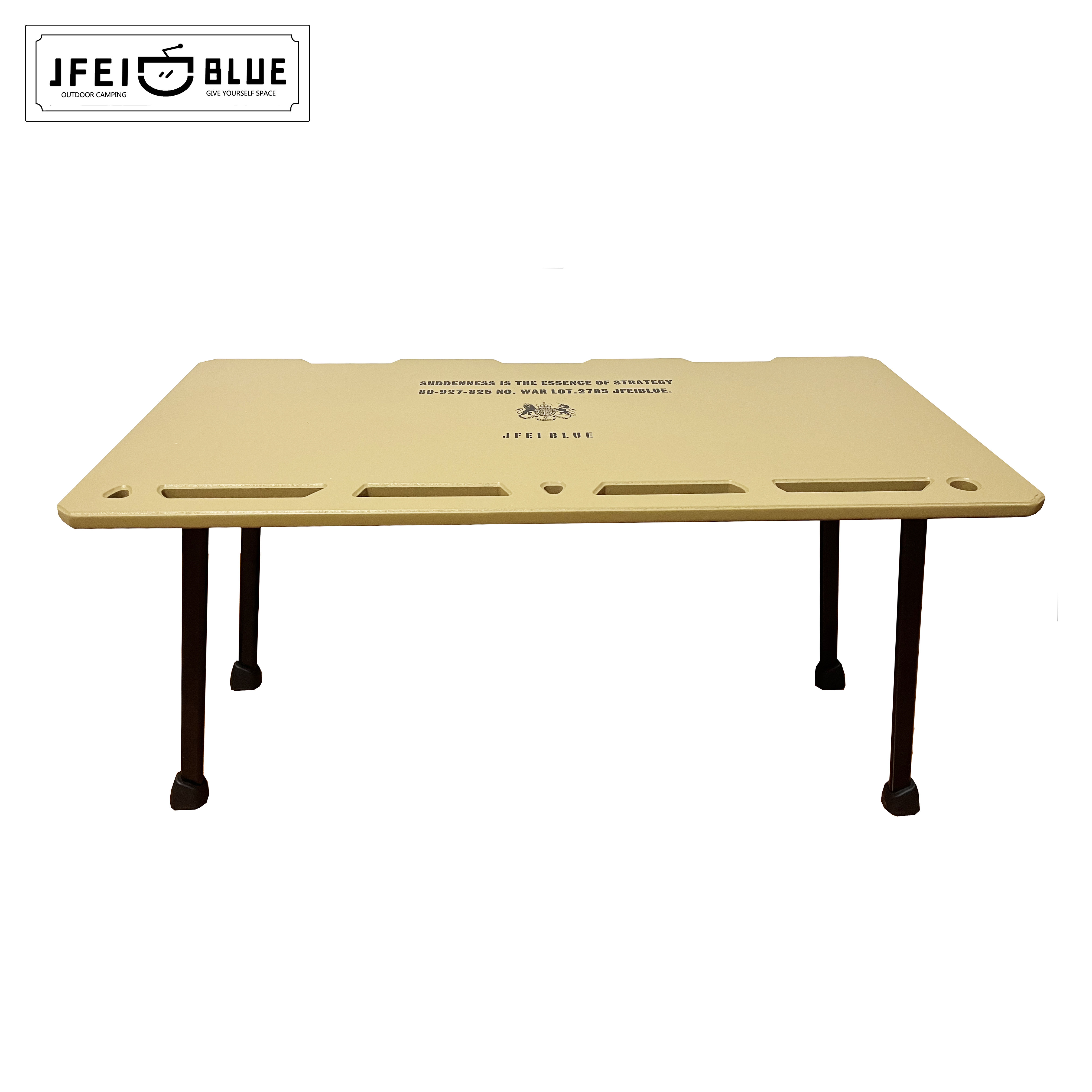 JFEIBLUE Outdoor Camp Tactical Skating Table Picnic Portable MDF Plate Light rack Folding Table