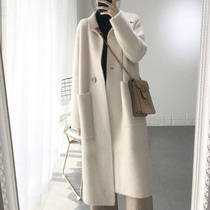MSTOKYO winter beige thick wool coat womens double-sided cashmere coat 2020 new medium-long section