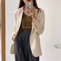 MSTOKYO port wind fried street beige blazer womens autumn design sense niche net red thin casual suit