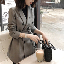 Blazer womens 2021 new autumn Korean English niche design sense short suit womens coat temperament Leisure