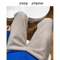 MSTOKYO2021 winter thick woolen wide leg pants women autumn and winter pipe straight pants casual woolen pants