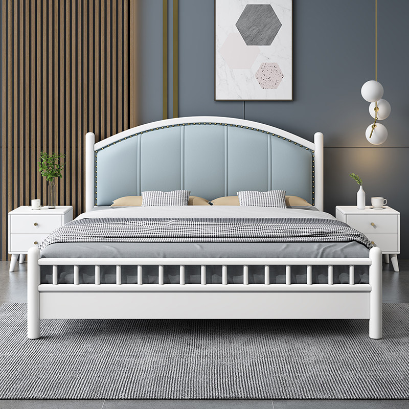 Nordic solid wood bed white 1 35 m modern minimalist about 1 8 light luxury small family type 1 2m single double 1 5 containing bed