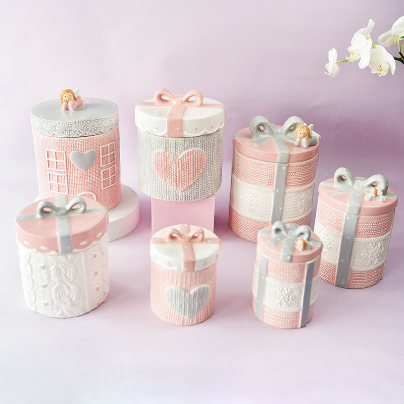 Creative Seal Storage Jar Ceramic Tea Leaf Jars Small Size Kitchen Home Five Grain Cereals Containing Jar Pendulum cute