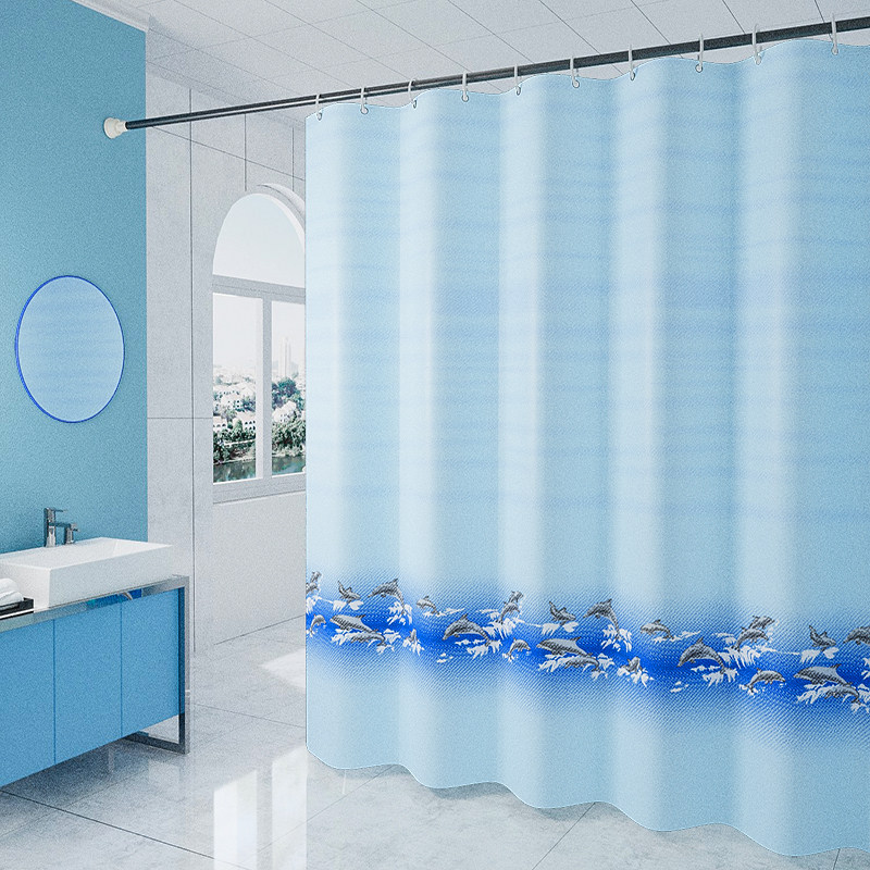 Makeup Room Bath Curtain Suit Bathroom Partition Window Curtain Thickening Waterproof and Thickened Polyester Fiber Cloth can be made dolphin