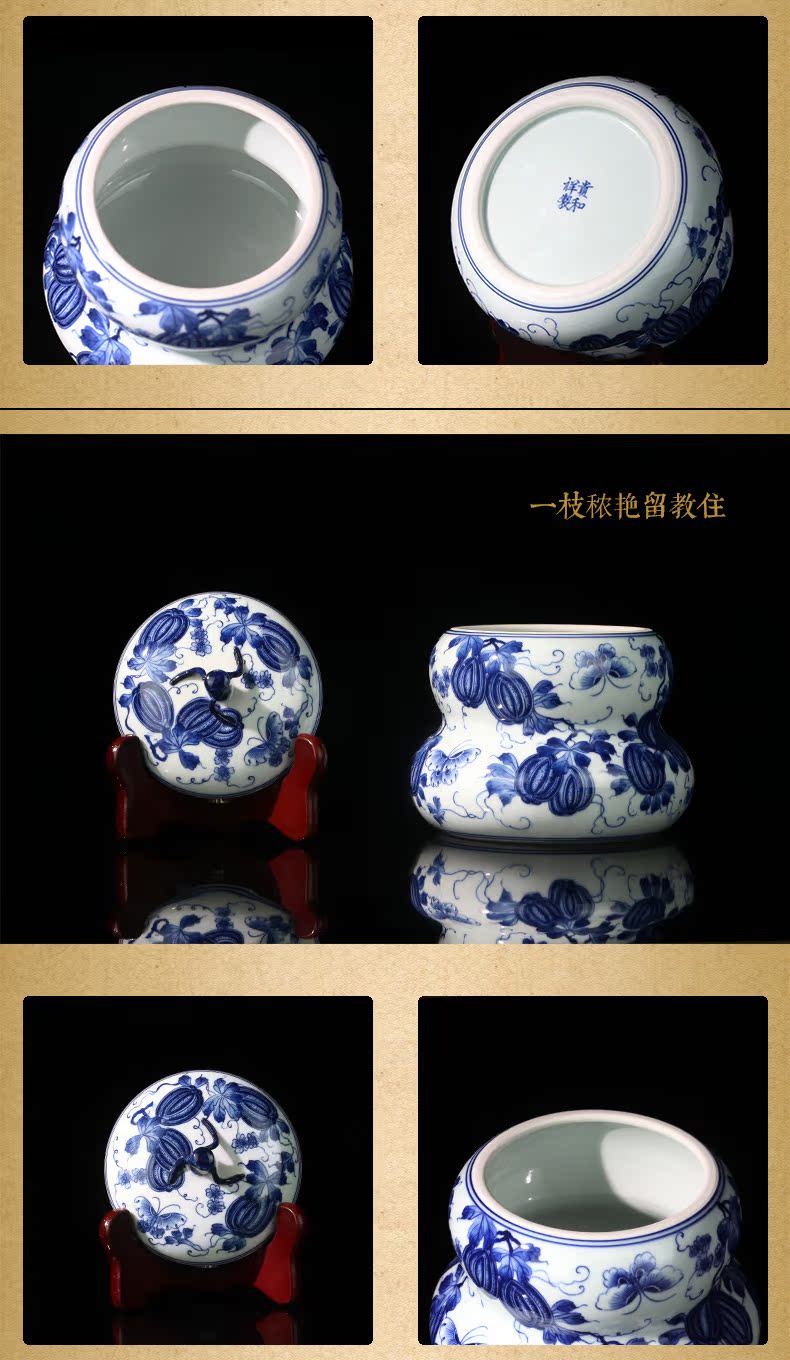 Jing DE and auspicious jingdezhen porcelain small gourd watermelon caddy fixings checking porcelain wake receives receives stock POTS
