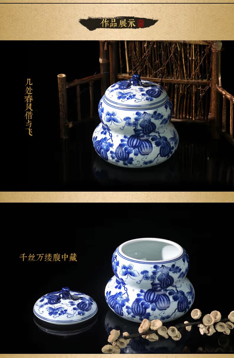 Jing DE and auspicious jingdezhen porcelain small gourd watermelon caddy fixings checking porcelain wake receives receives stock POTS