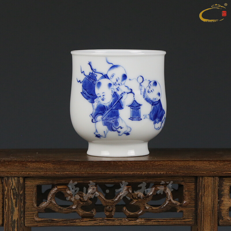 Jing DE auspicious jingdezhen esteeming harmony all checking ceramic cup sample tea cup individual private cup tea master cup for cup