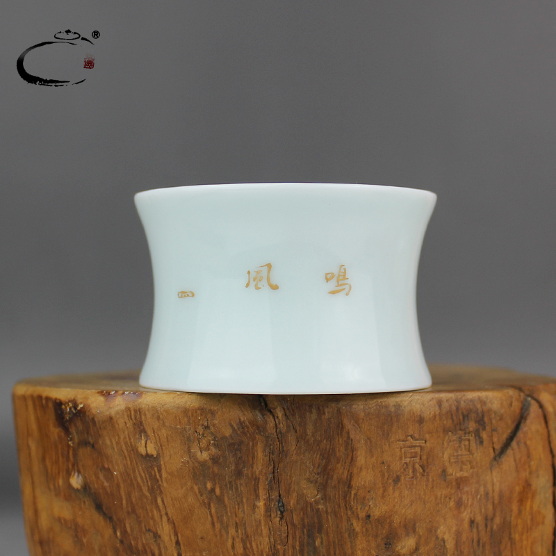 And auspicious jing DE collection jingdezhen blue And white bamboo cup hand - made ceramic kung fu tea cup sample tea cup masters cup