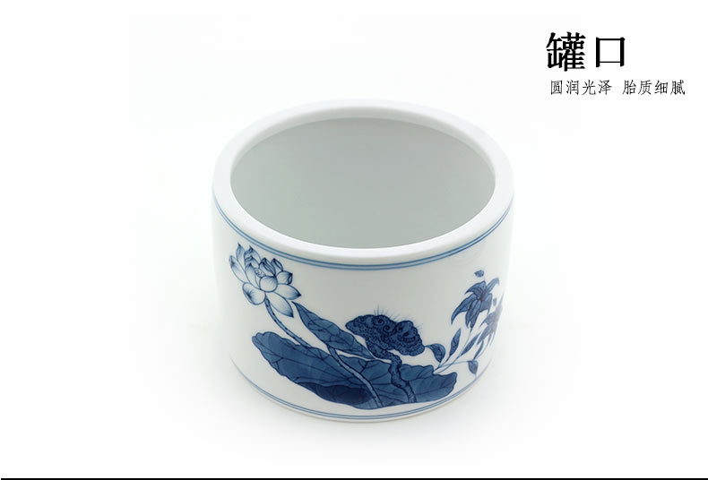 Jingdezhen blue and white lotus or jug and auspicious pure hand - made tea POTS hand - made kung fu tea set ceramic POTS