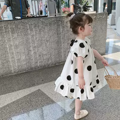 Korean girl dress 2020 summer dress Western style new children's polka dot princess one-piece dress baby Korean skirt