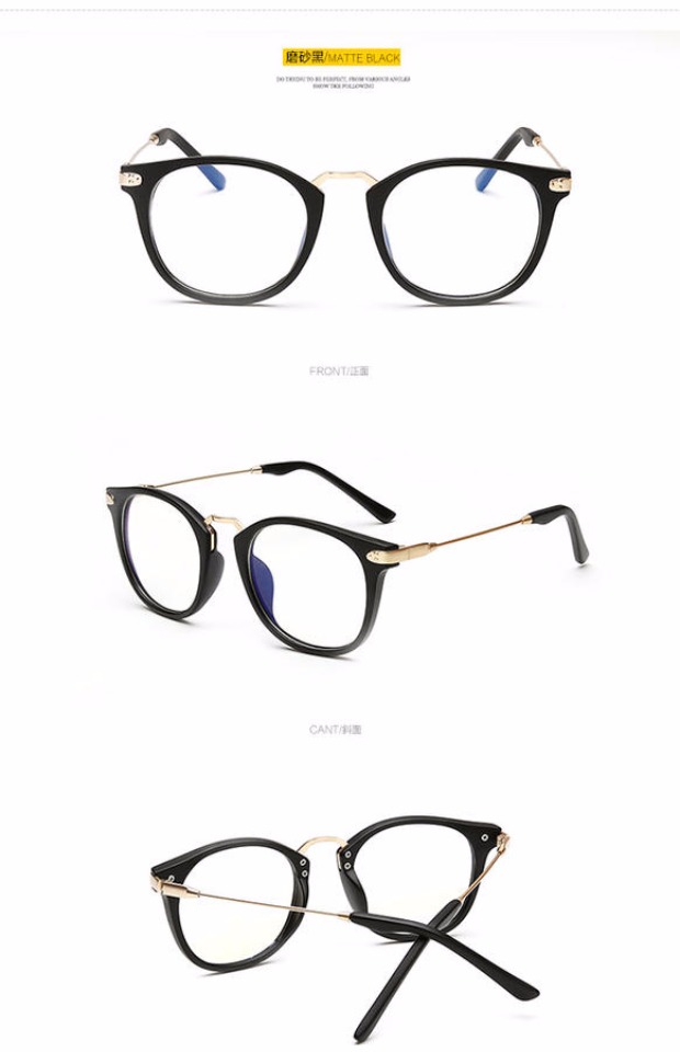 Kính retro gọng kính nữ phiên bản Hàn Quốc của gọng kính nam full frame với kính cận thị siêu nhẹ tròn gương phẳng thủy triều kính cận đẹp