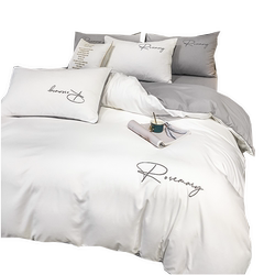 Four-Piece Bed Sheet Set, Summer Light Luxury Style Duvet Cover, Nordic Style ins Simple White Student Dormitory Three-Piece Set