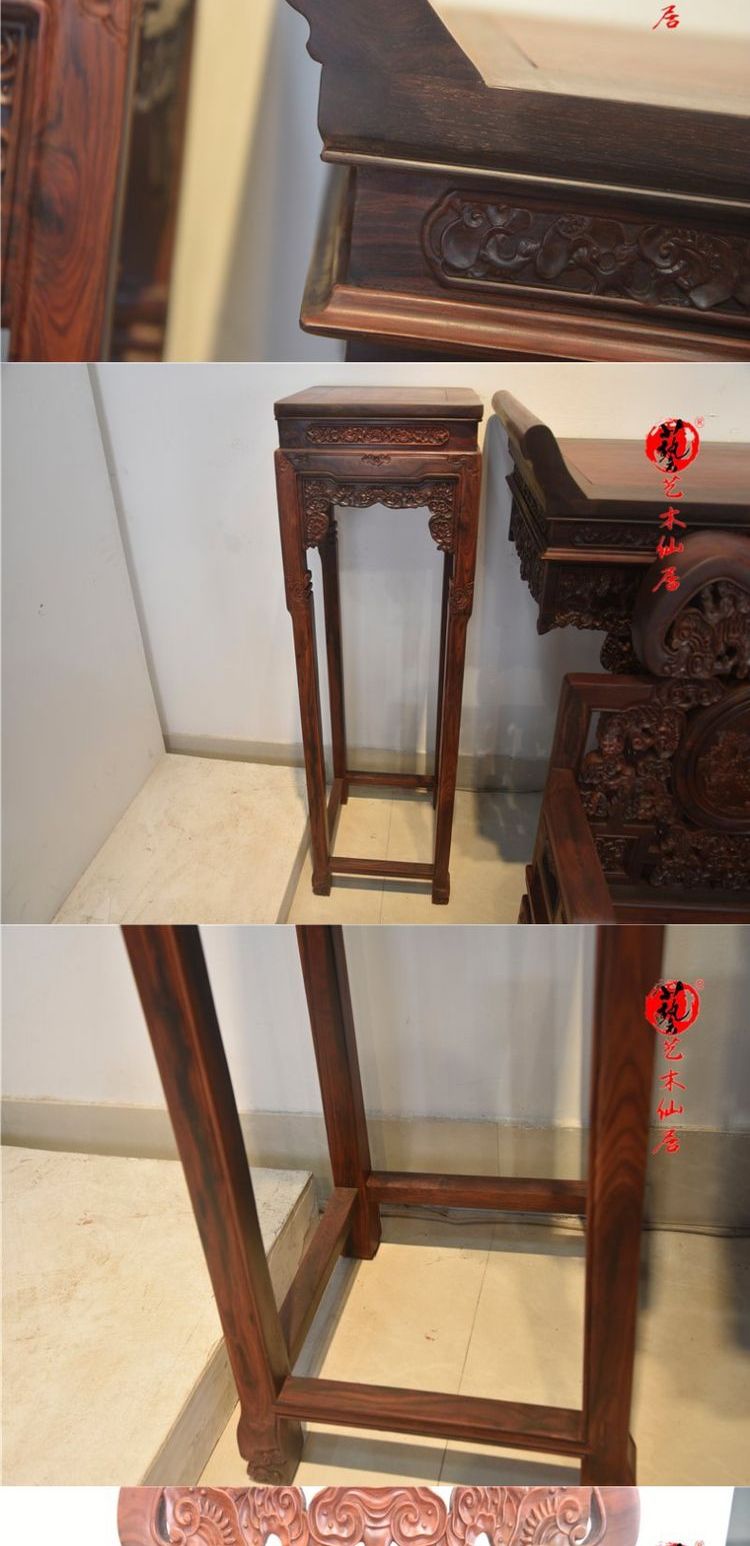 Đồ nội thất gỗ gụ, gỗ hồng đỏ, ganoderma lucidum, Tangtang, bộ cồng chiêng bằng gỗ 12 mảnh để làm bàn, trường hợp Shentai Sian Dalbergia - Bàn / Bàn mẫu bàn thờ gỗ đẹp