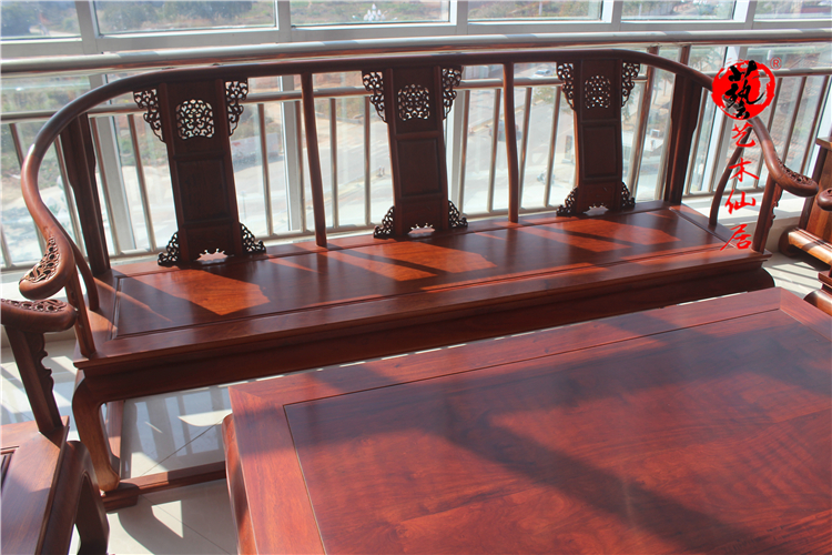 Mahogany đồ nội thất gỗ hồng mộc Miến Điện cung ghế sofa bộ 12 gỗ rắn trái cây lớn gỗ hồng mộc phòng khách sofa - Bộ đồ nội thất giường đẹp