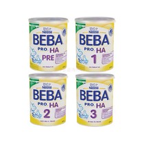 German version of Nestle BEBA HA BEBA moderate semi-hydrolyzed hypoallergenic formula milk powder PRE123 segment