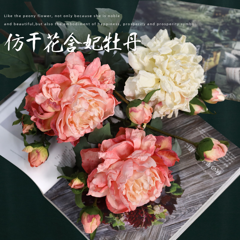 Upscale emulation Mudan flowers flower flower arrangement simulation flower living-room furnishing flower decoration floral decoration floral swing piece high-end pendulum flower