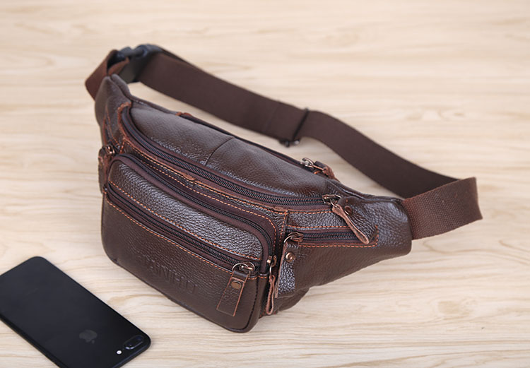 Ví da công suất lớn Túi xách nam thể thao đa chức năng Túi xách nam bằng da đeo ví retro điện thoại di động túi xách gucci