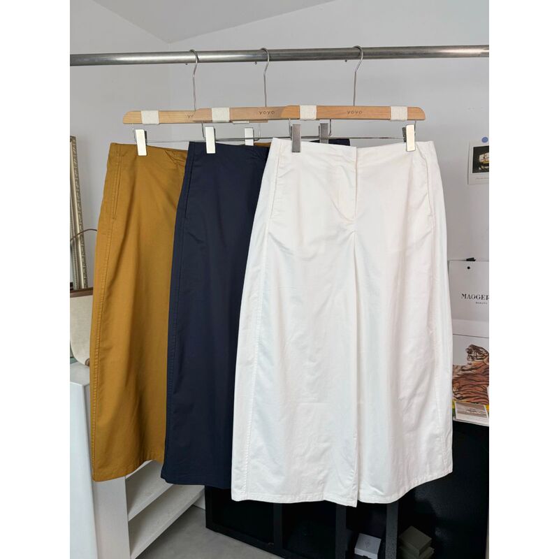 Zhizao~26 Spring/Summer Cs New Style Barrel-Shaped Cotton Blend Ankle-Length High-Waisted Casual Wide-Leg Cropped Pants for Women