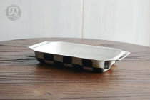 One-meter enamel slightly flawed hand-painted plaid thick enamel plate Snack plate Fish plate Bowl baked rice plate tray