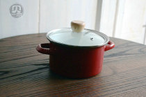One meter enamel micro-defects foreign trade red one-person enamel small soup pot thickened instant noodles pot milk pot raised