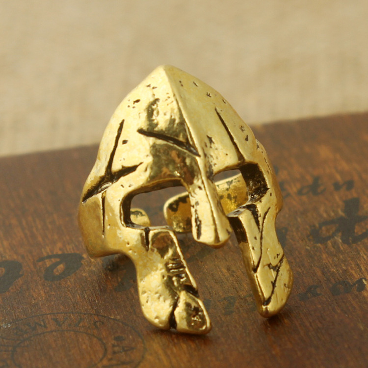 Alloy Ring Spartan Warrior Helmet Jewelry Men's Hand Accessory Punk Alternative Stylish Stainless Steel Ring