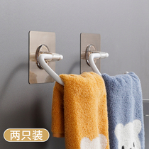 Double Qing suction cup Bathroom towel bar hole-free towel rack Kitchen wall towel rack bathroom single rod hook