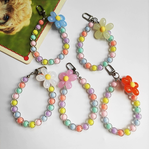 Мобильный телефон, ремешок, акриловая подвеска, портативные бусины, браслет из бисера, в цветочек