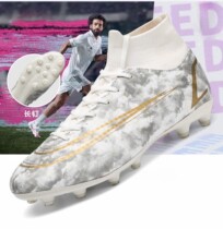 Huaqiang pull back high-top football shoes men and women adult non-slip long broken short nails TF assassin CR students 7 children AG nails