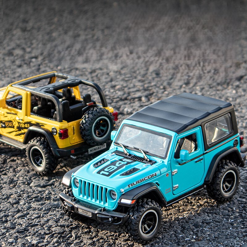 1:32 Rubikin Wrangler Car Model Imitates Real Car Model, Alloy Off-Road Jeep, Jeep Children's Toy Car