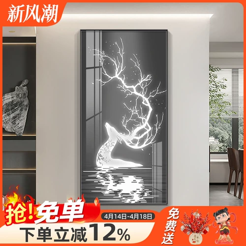 Entuan Decorative Painting Modern Light Luxury High -End Furals выступают с вертикальной версией стены. Новый коридор в проходах