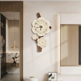 Украшение часов для гостиной живопись, живопись 2025 новый ТВ фон настенные часы живопись, живопись элитные настенные часы для столовой живопись, живопись