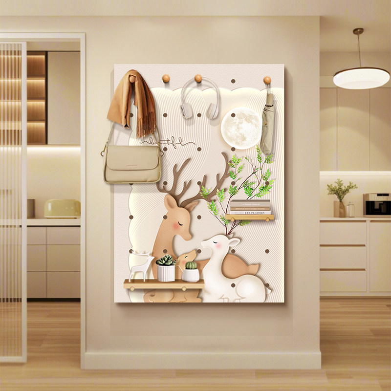 Fulu entrance hole board storage rack high-end large door rear wall storage board high-end wall-mounted coat rack