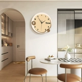 Современные минималистичные часы для столовой, украшение, роспись, кремовый стиль, фон для телевизора, настенные бесшумные часы, настенные часы для домашней гостиной, роспись, живопись