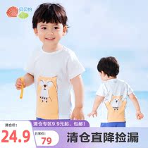 Bebeyi childrens clothing male and female short sleeve suit Summer New Pine baby Children casual thin style T-shirt shorts 2 pieces
