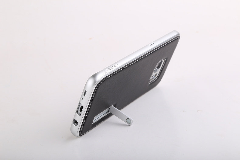 iMatch Luxury Aluminum Metal Bumper Premium Genuine Leather Back Cover Case for Samsung Galaxy S7 Edge G9350 & S7 G9300