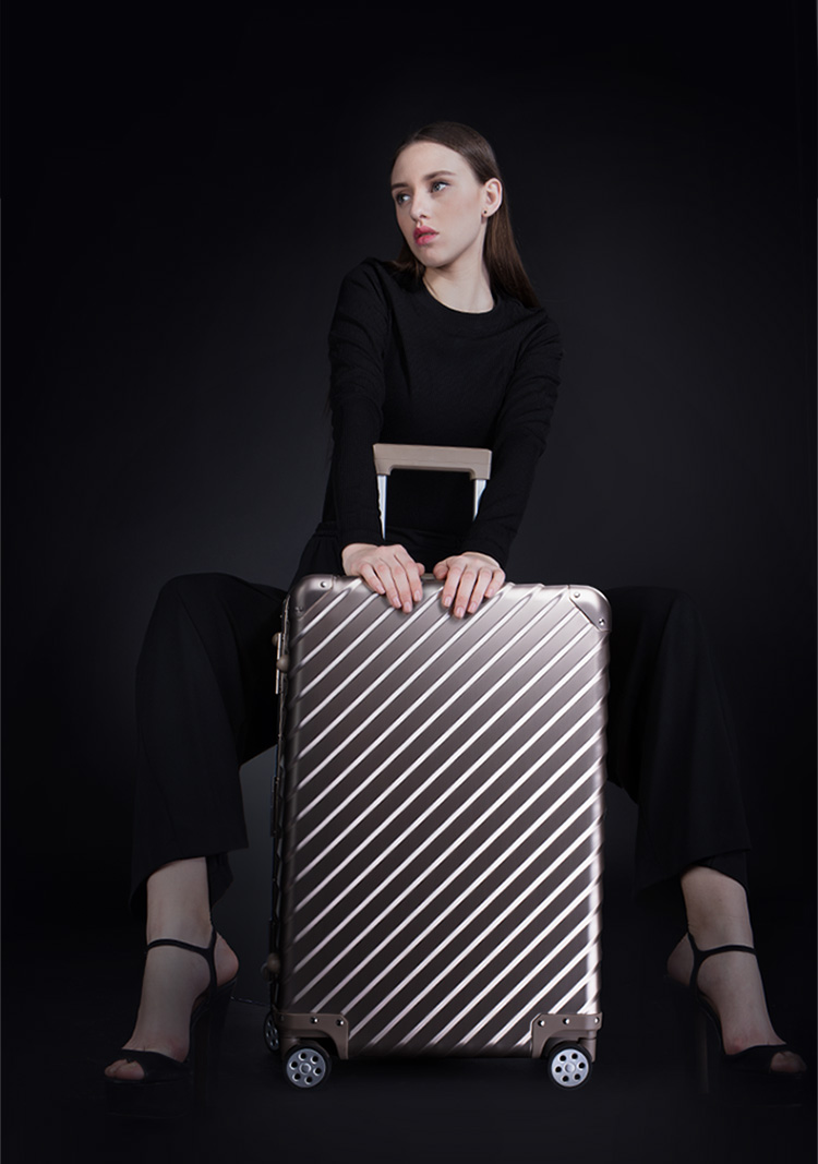 OCCA twill Larmatura hợp kim magiê xe đẩy trường hợp caster nữ kim loại du lịch lên máy bay nam - Va li vali xách tay