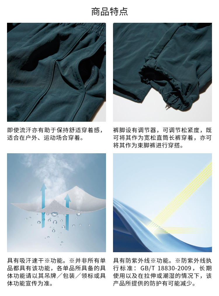 Uniqlo, повседневные брюки для отдыха, штаны, защита от солнца 