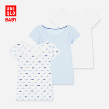 49元包邮 UNIQLO 优衣库 婴幼儿网眼T恤 3件装