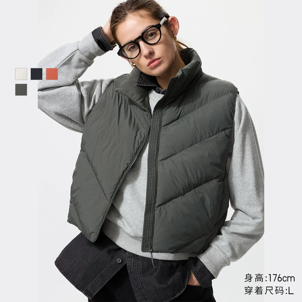 [Uniqlo женский пуховый жилет без рукавов из PUFFTECH, стильный жилет-брюшко 479210]