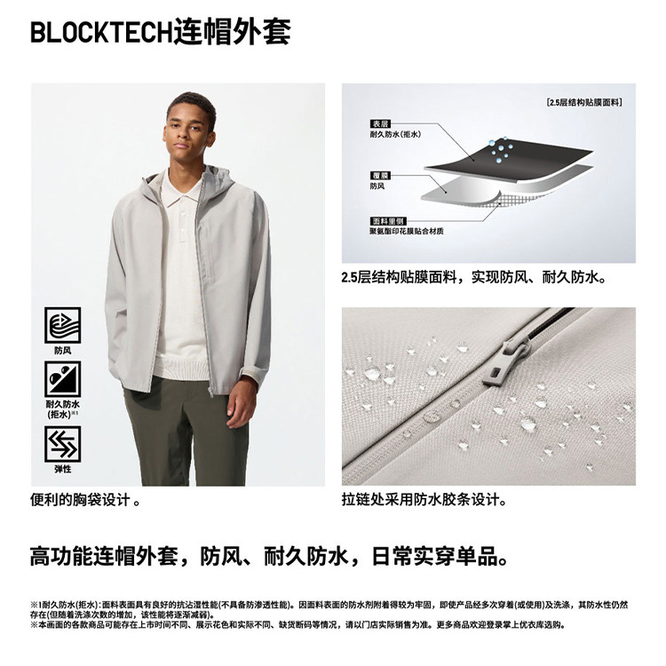 Uniqlo мужской женщины BLOCKTECH закрытый пальто куртка 482211 Uniqlo 